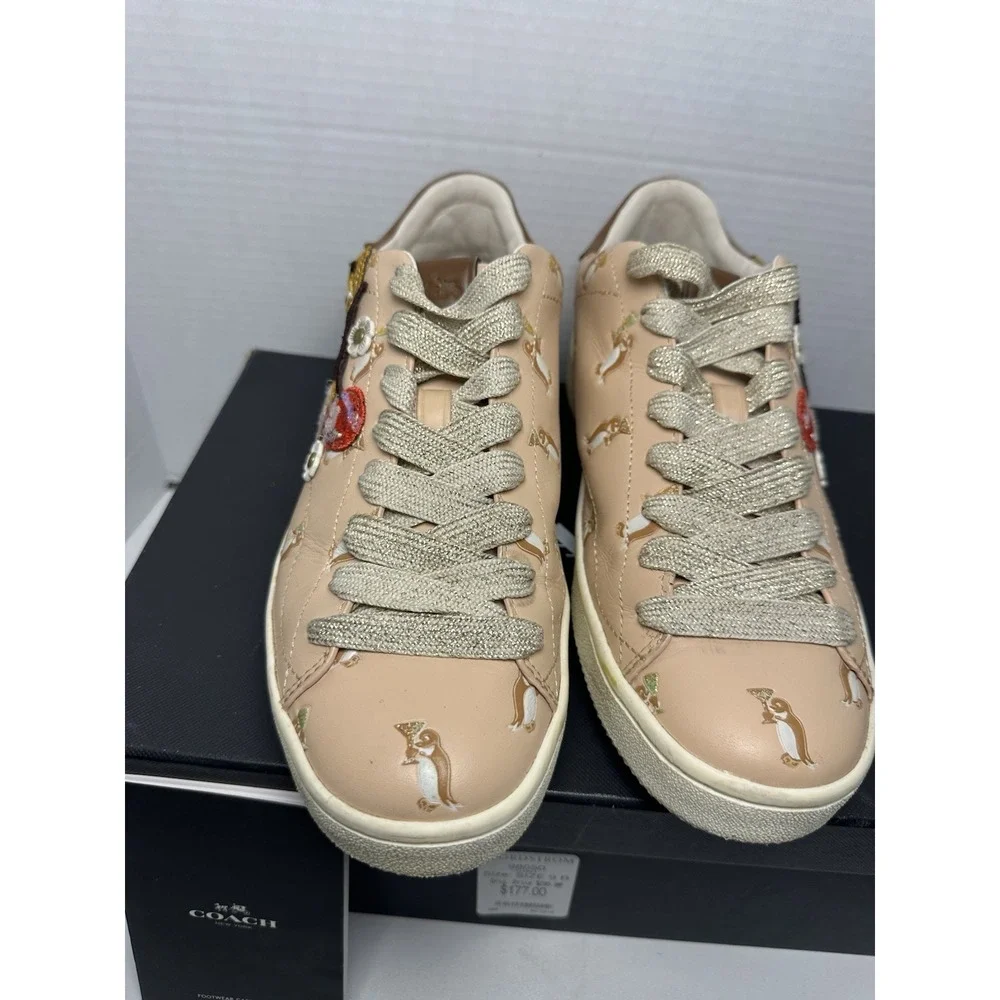COACH Women's C101 Cherry Blossom Pink Penguin Shoes Size 9